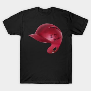 I Love Baseball Helmet Font Baseball T-Shirt